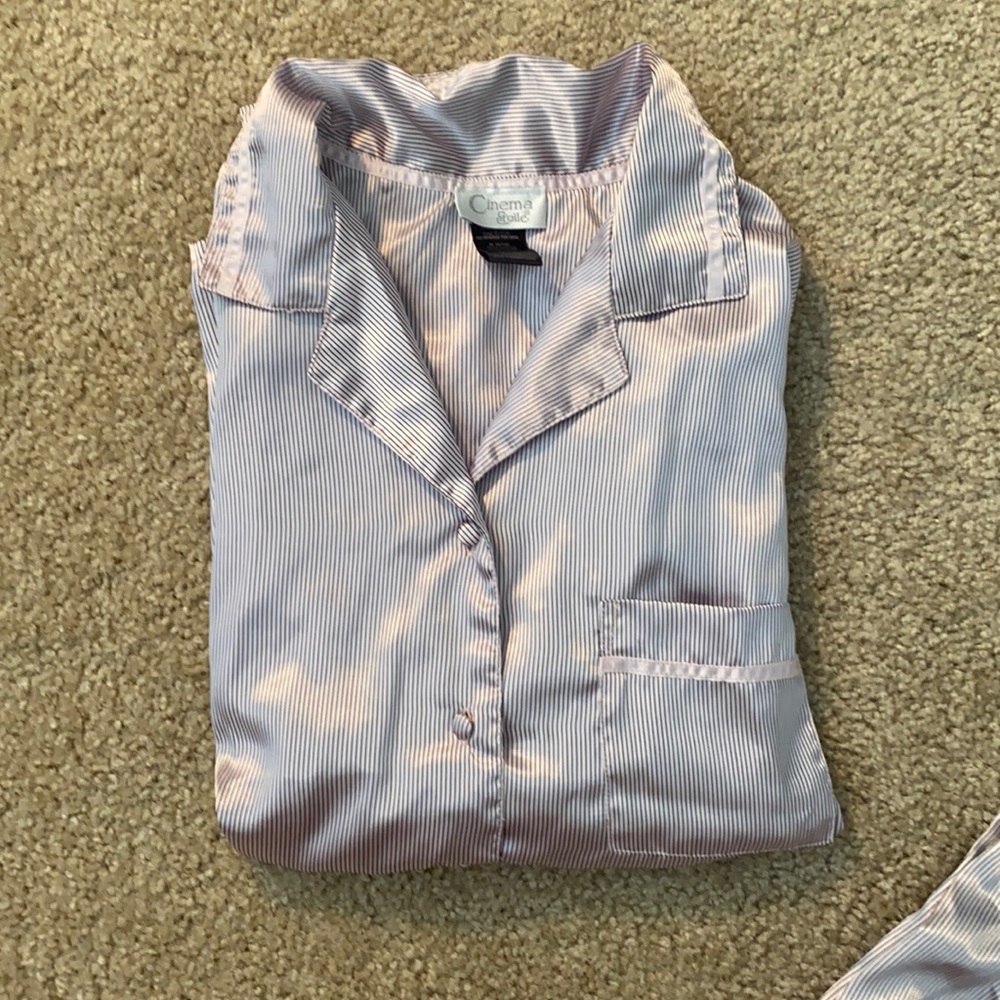 Cinema etoile pin stripe silk pj set size m